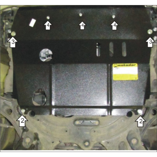 Защита Картера двигателя, КПП, Масляного фильтра MOTODOR для Suzuki Swift 2010-2015, Сталь 2 мм - Арт. 2418