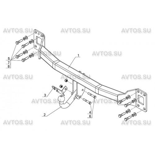 Фаркоп Avtos на AUDI Q7 2005-2015 Арт.AU 05