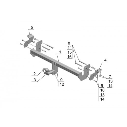 Фаркоп Avtos на CITROEN C4 Aircross 2011- Арт.MI 23