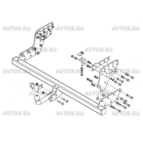 Фаркоп Avtos на MITSUBISHI L-200 (в т.ч. удлин. кузов) 2006-2015 Арт.MI 28