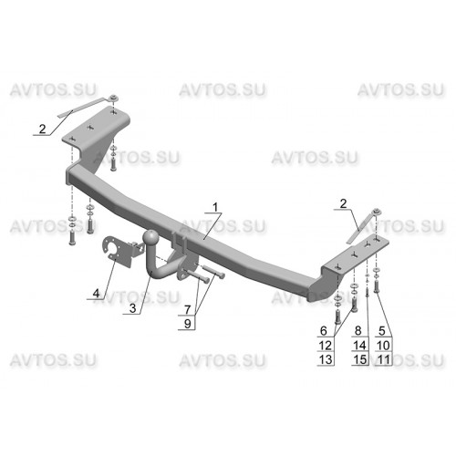 Фаркоп Avtos на TOYOTA Corolla (E 12) 2002-2007 Арт.TY 30