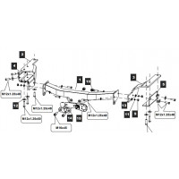 Фаркоп BALTEX на TOYOTA Highlander 2014–  Арт. 24.2553.08 (фаркоп с нерж. накладкой)